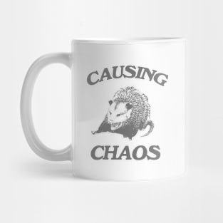 Opossum causing chaos shirt, Funny Possum Meme Mug